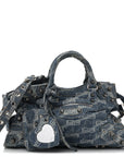 Denim BB Monogram Neo Cagole City Handbag Blue
