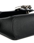 Dollar Calfskin Crystal Mini Dionysus Top Handle Bag Black Crystal