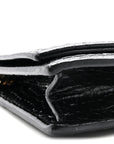 Calfskin Crocodile Embossed Kate Monogram Tassel Chain Wallet Black