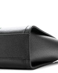 Textured Calfskin Web Small Ophidia Tote Bag Black