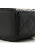 Calfskin Quilted Mini Perfect Fit Vanity Case With Chain Black