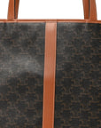 Triomphe Canvas Calfskin Medium Cabas Bag Tan