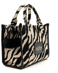 Cotton Canvas Zebra Tiger Print Mini The Traveler Tote Bag
