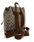 GG Supreme Monogram Azalea Calfskin Retro Interlocking G Buckle Backpack Beige Ebony Brown Sugar