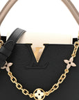 Taurillon Flower Chain Capucines MM Black Galet Gray Pearly Cream