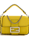 Cuoio Roma Sellerissima Nappa Sintetica Tape Stitch Mini Baguette Acid Yellow