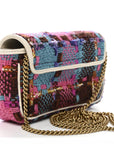 Tweed Calfskin Spicy Check Super Mini GG Marmont Shoulder Bag Pink Multicolor Mystic White