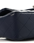 Lambskin Quilted Mini Rectangular Flap Dark Navy Blue