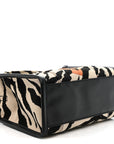 Cotton Canvas Zebra Tiger Print Mini The Traveler Tote Bag