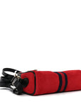 Suede Patent Web Mini Ophidia Shoulder Bag Hibiscus Red Black