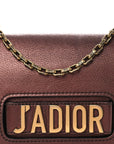 Metallic Calfskin J'AD1OR Chain Flap Bag Noisette