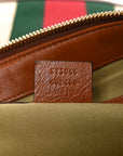 Vintage Canvas Calfskin Web Large Ophidia Half Moon Hobo Sand Light Cuir