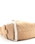 Suede Shearling Quilted Medium CHNL 25 Handbag Beige Natural