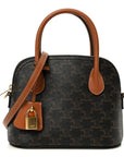 Canvas Calfskin Triomphe Teen Honorine Bag Tan