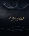Caviar Quilted Medium Double Flap Navy