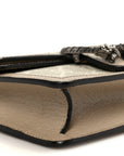 GG Supreme Monogram Textured Dollar Calfskin Super Mini Dionysus Shoulder Bag Beige Mystic White Oatmeal