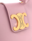 Smooth Calfskin Medium Strap Ava Triomphe Shoulder Pastel Pink