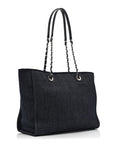 Denim Small Deauville Tote Blue Orange
