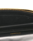 Grain De Poudre Matelasse Chevron Monogram Envelope Chain Wallet Black