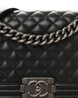 Caviar Quilted Medium Boy Flap Black