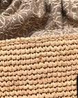 Calfskin Raffia Anagram Paulas Ibiza Pochette Bag Natural Tan