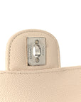 Caviar Quilted Mini Rectangular Flap Light Beige