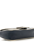 Vintage Effect Calfskin Matelasse Diagonal Super Mini Torchon GG Marmont Shoulder Bag Blue Agata Mystic White