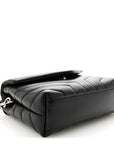 Calfskin Y Quilted Monogram Toy Loulou Crossbody Bag Black
