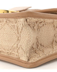 Raffia Calfskin 30 Montaigne Flap Bag Beige