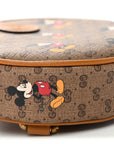 X DISNEY Mini Vintage GG Supreme Monogram Mickey Mouse Round Backpack Beige Vintage Sun Oil