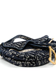 Velvet Oblique Saddle Bag Blue