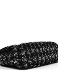 Tweed Quilted Large CHNL 19 Flap Black Silver Ecru