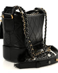 Aged Calfskin Quilted Small Gabrielle Hobo Black
