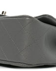 Caviar Quilted Mini Rectangular Flap Grey