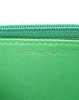 Shiny Goatskin Quilted CHNL 19 Wallet On Chain WOC Green