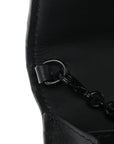 Ultra Matte Calfskin Saddle Chain Wallet Pouch Black