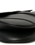 Grained Calfskin Saddle Bag Black