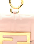 Nappa Matisse FF Embossed Nano Maxi Buckle Baguette Charm Rosa Quarzo