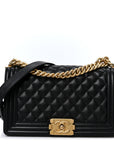 Caviar Quilted Medium Boy Flap Black