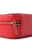 Caviar Quilted Filigree Vanity Clutch With Chain Red