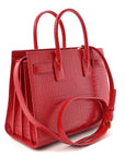 Calfskin Crocodile Embossed Baby Sac de Jour Eros Red