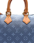 Calfskin Monogram Speedy P9 Bandouliere 30 Silk Blue