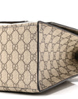 X GCCI GG Supreme Monogram Medium Hourglass Top Handle Bag Beige Ebony