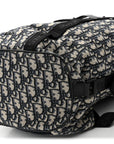Oblique Calfskin Safari Backpack Navy Blue