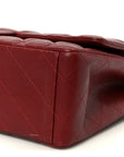 Caviar Quilted Maxi Double Flap Dark Red