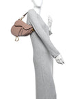 Grained Calfskin Saddle Bag Blush