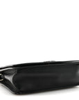 Grained Calfskin Embossed Medusa Flap Bag Black
