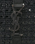 Raffia Monogram Le 5 A 7 Medium Tote Black
