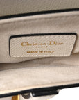 Grained Calfskin Mini Saddle Bag White