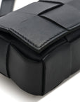 Lambskin Maxi Intrecciato Extra Mini Cassette Crossbody Bag Black
